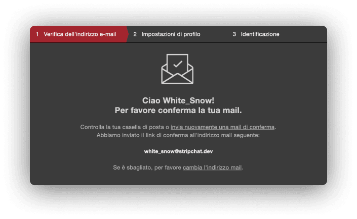 Verifica dell'indirizzo e-mail