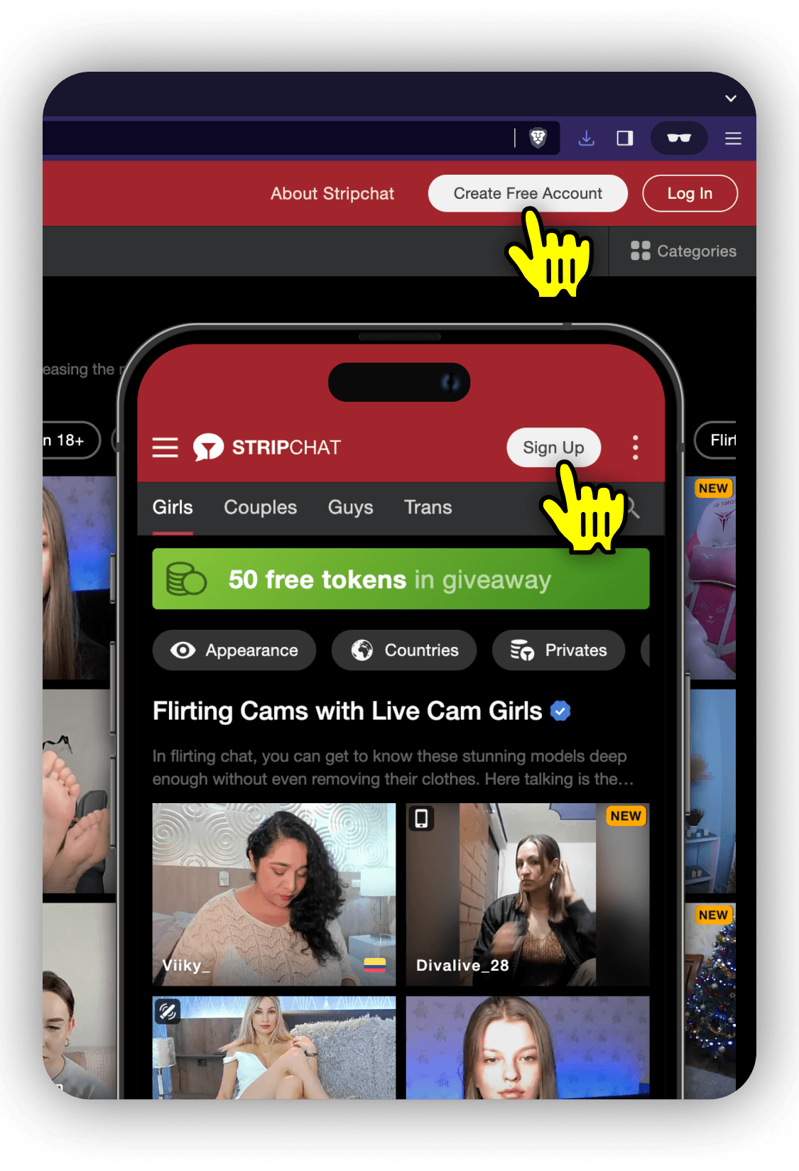 Stripchat sign up user account registration