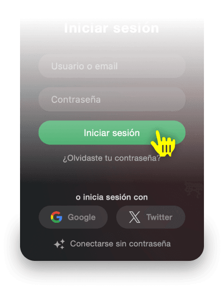 Más opciones para iniciar sesión en Stripchat