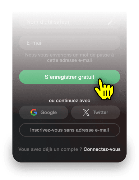 Plus d’options d’inscription à Stripchat