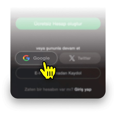 Google ile Kayıt Olma