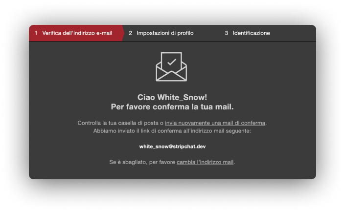 Verifica dell'indirizzo e-mail