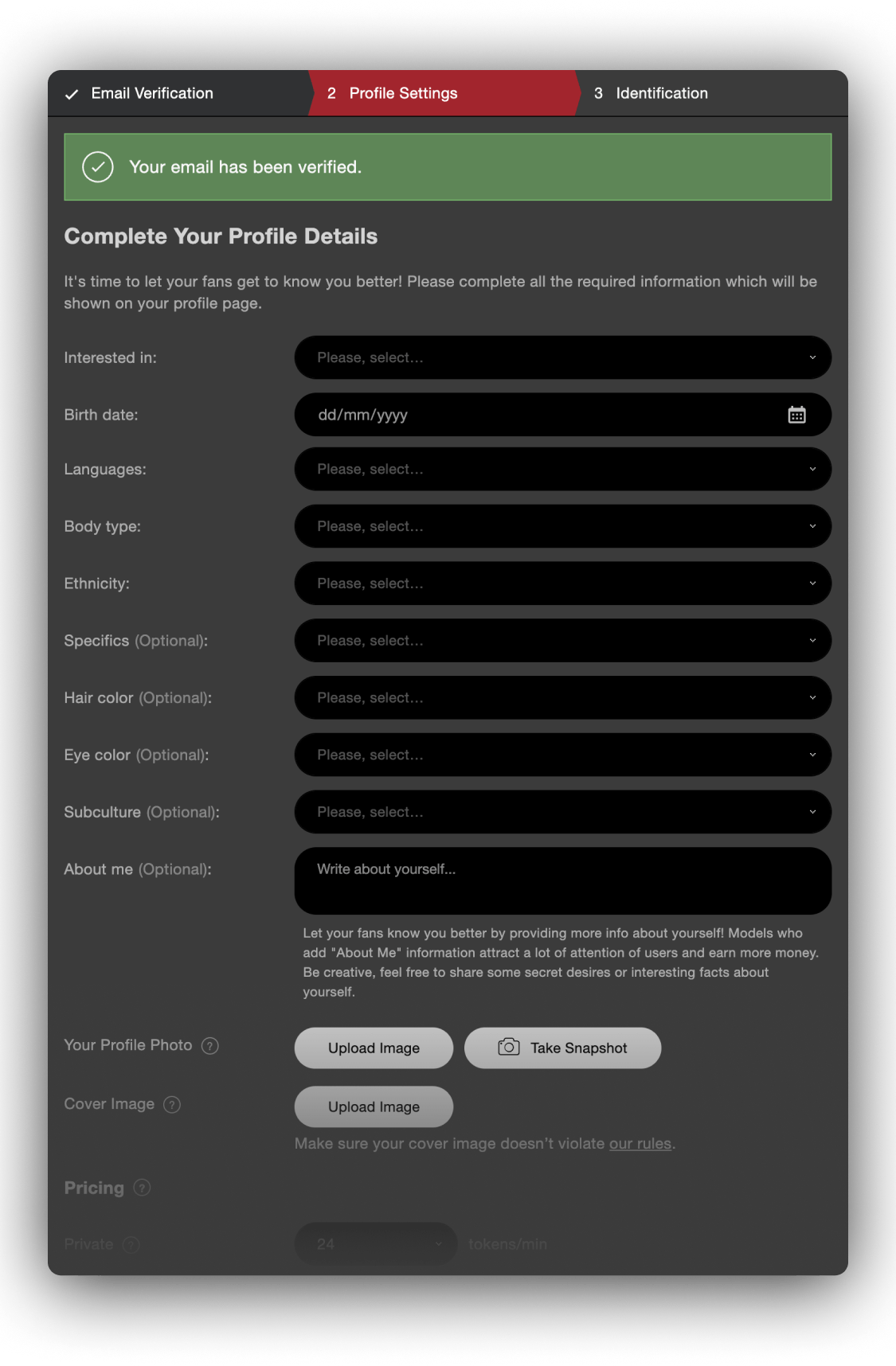 Profile Settings