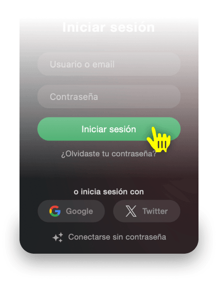 Más opciones para iniciar sesión en Stripchat