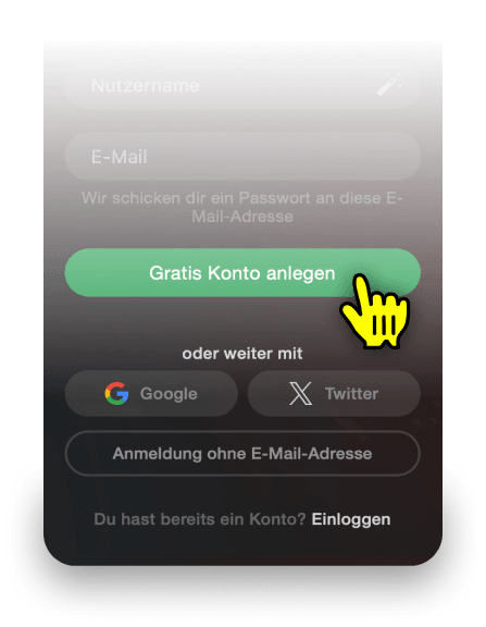 Weitere Registrierungsoptionen auf Stripchat