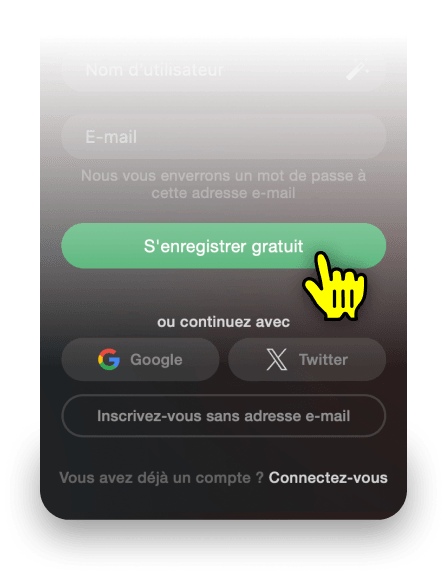 Plus d’options d’inscription à Stripchat