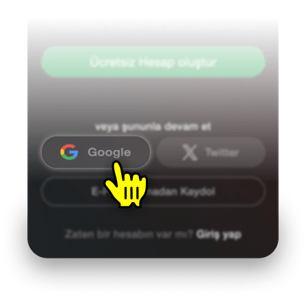 Google ile Kayıt Olma