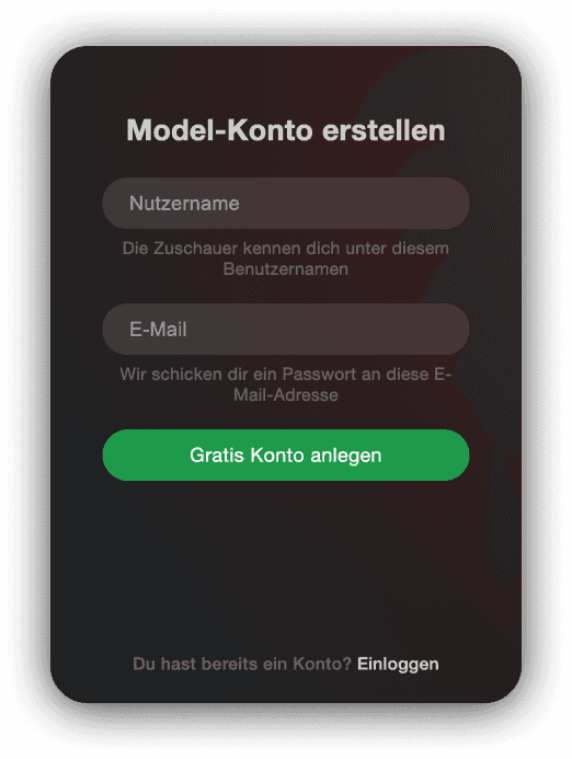 Stripchat Model-Registrierung: Registrierung eines Model-Kontos